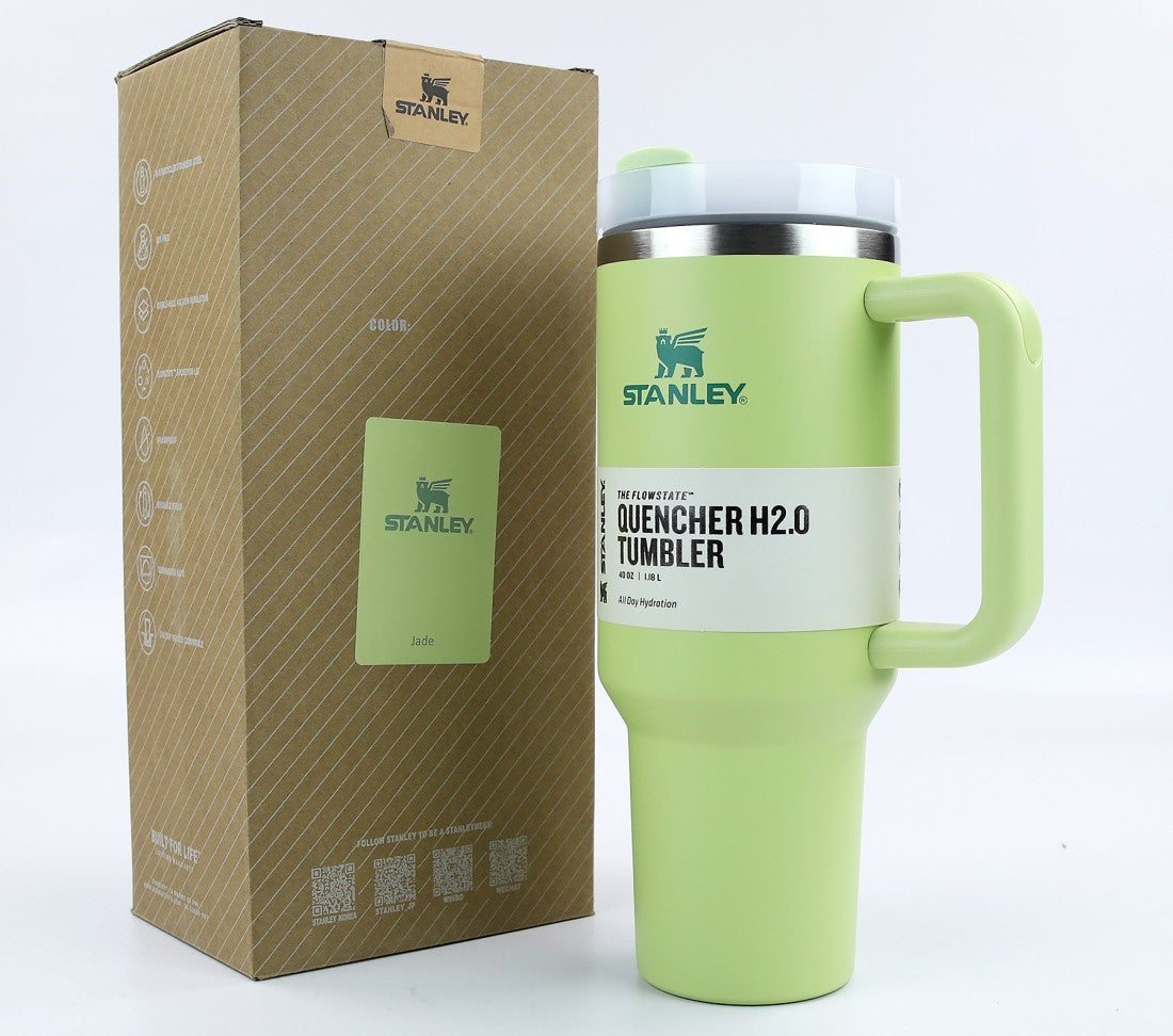 40oz Printed Stanley Tumbler – Premium Insulated Travel Mug | Leak-Proof Lid | Hot & Cold Drinks- Stanley Green