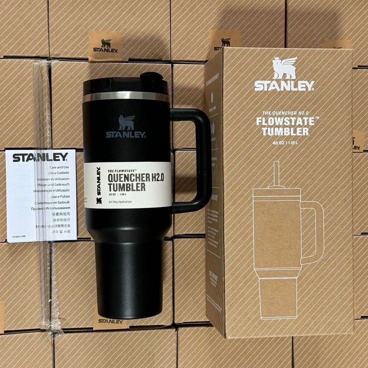 Plain 40oz Stainless Steel Stanley Tumbler- Black