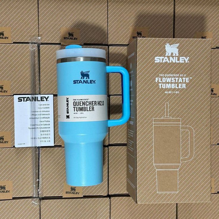 Plain 40oz Stainless Steel Stanley Tumbler- Blue