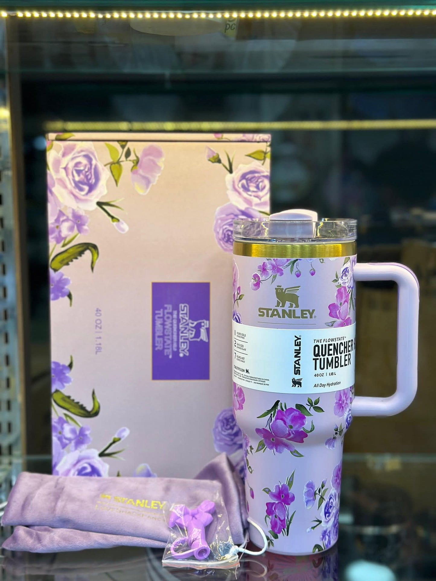 40oz Printed Stanley Tumbler – Premium Insulated Travel Mug | Leak-Proof Lid | Hot & Cold Drinks-Premium Purple