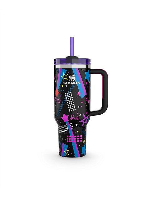 40oz Printed Stanley Tumbler – Premium Insulated Travel Mug | Leak-Proof Lid | Hot & Cold Drinks-Black Crystal