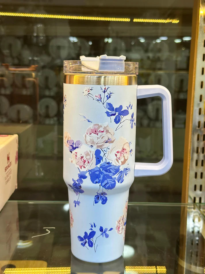 Blue Floral tumbler 40oz