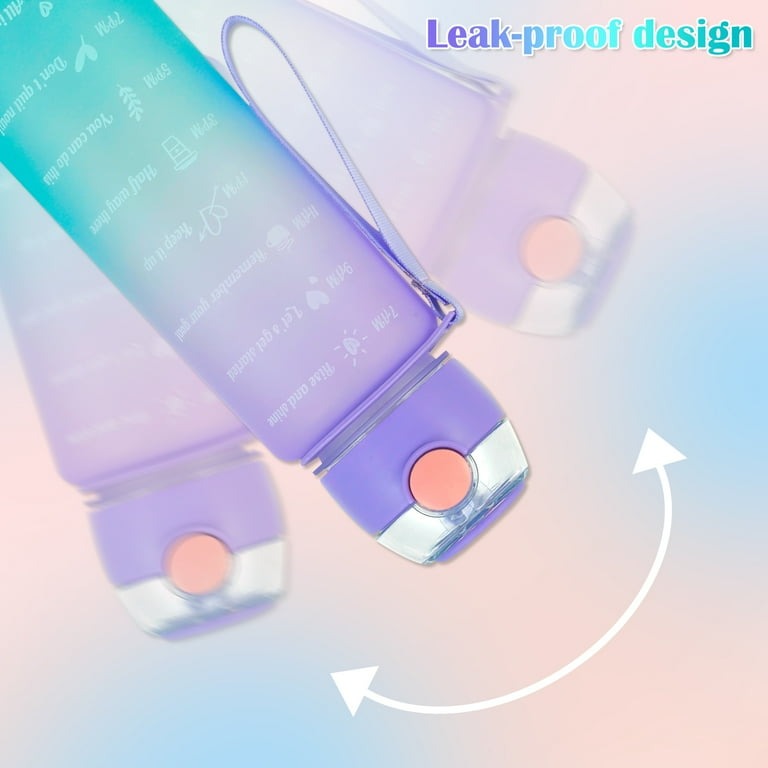 Sports Water Bottles 3 Pcs Set With Leak Proof Flip Top Lid