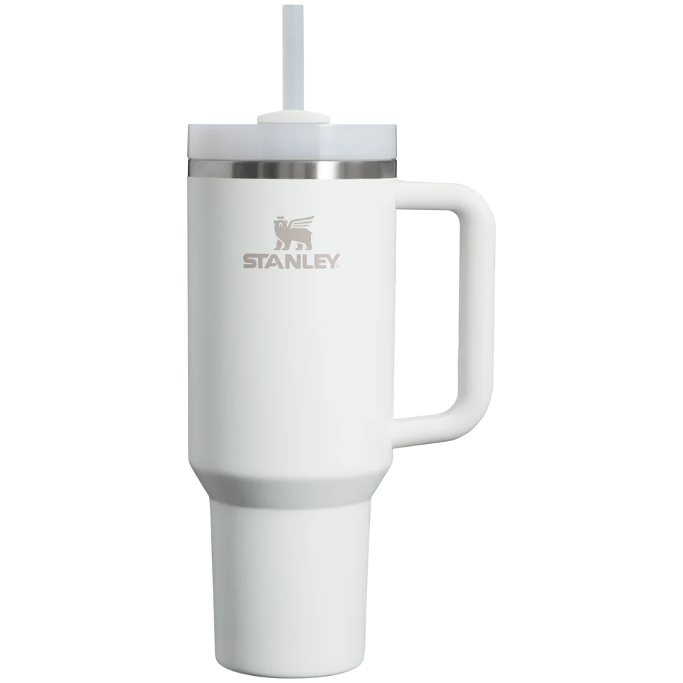 40oz Printed Stanley Tumbler – Premium Insulated Travel Mug | Leak-Proof Lid | Hot & Cold Drinks- Stanley White