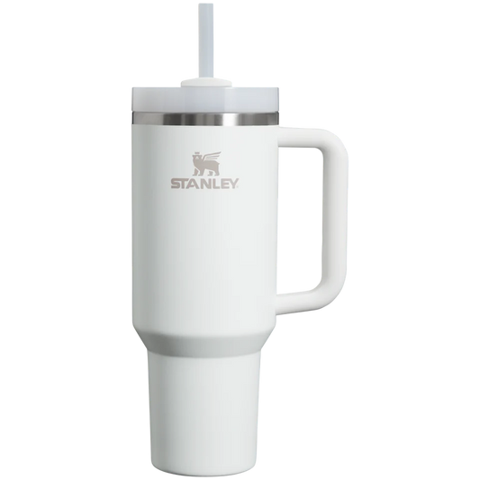40oz Printed Stanley Tumbler – Premium Insulated Travel Mug | Leak-Proof Lid | Hot & Cold Drinks- Stanley White
