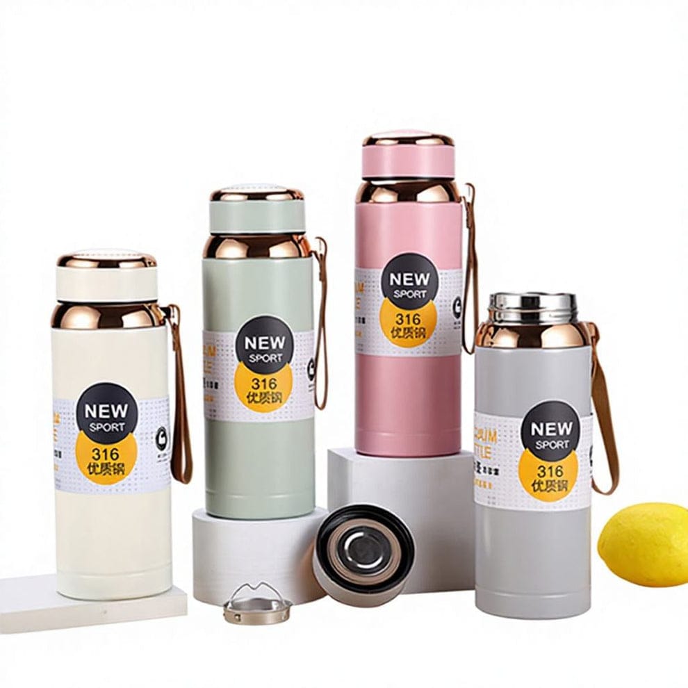 Golden Kara Design Stainless Steel Vacuum Bottle 800ml – Double Wall Insulated Water Bottle