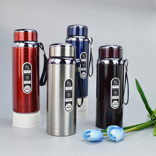 Premium 800ml & 1000ml Stainless Steel Water Bottle | Vacuum Insulated Leakproof Flask for Hot & Cold Drinks