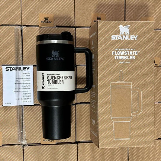 Plain 40oz Stainless Steel Stanley Tumbler- Black