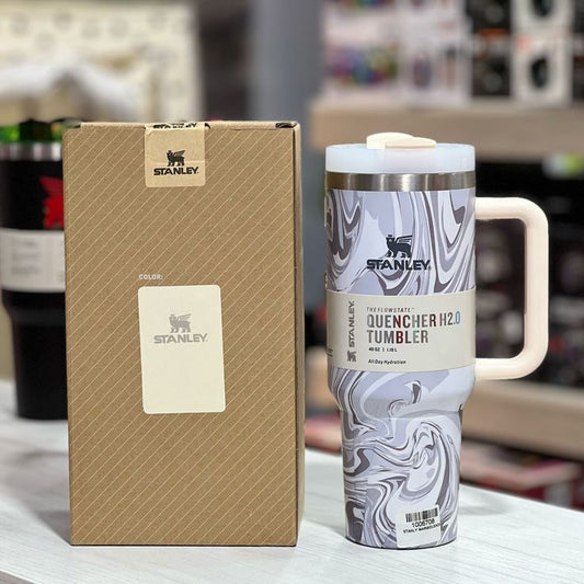 40oz Printed Stanley Tumbler – Premium Insulated Travel Mug | Leak-Proof Lid | Hot & Cold Drinks-Polar Swril