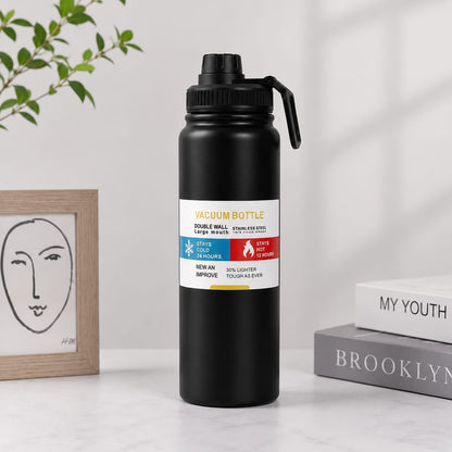 800ml & 1000ml Nozzle Stainless Steel Water Bottle | Vacuum Insulated Hot & Cold Bottle