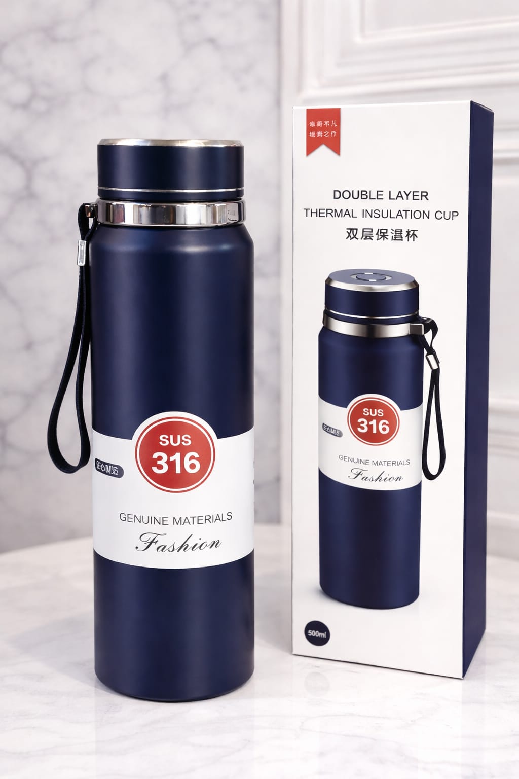 Matte Finish 1 Liter Stainless Steel Bottle | Durable Travel Water Bottle