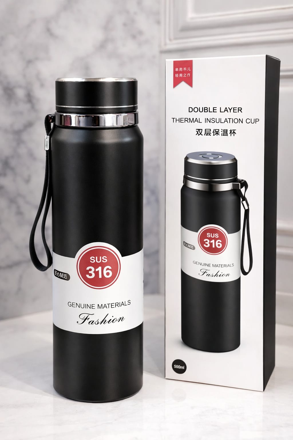 Matte Finish 1 Liter Stainless Steel Bottle | Durable Travel Water Bottle