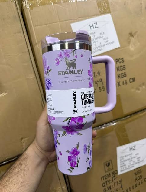 Stanley Printed Tumbler 40oz – Purple Flowers Designs, Premium Quality Cup