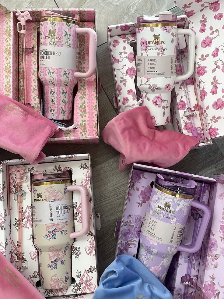 40oz LoveShackFancy Floral Tumbler | Luxury Insulated Stainless Steel Cup with Straw | Aesthetic Pink Design