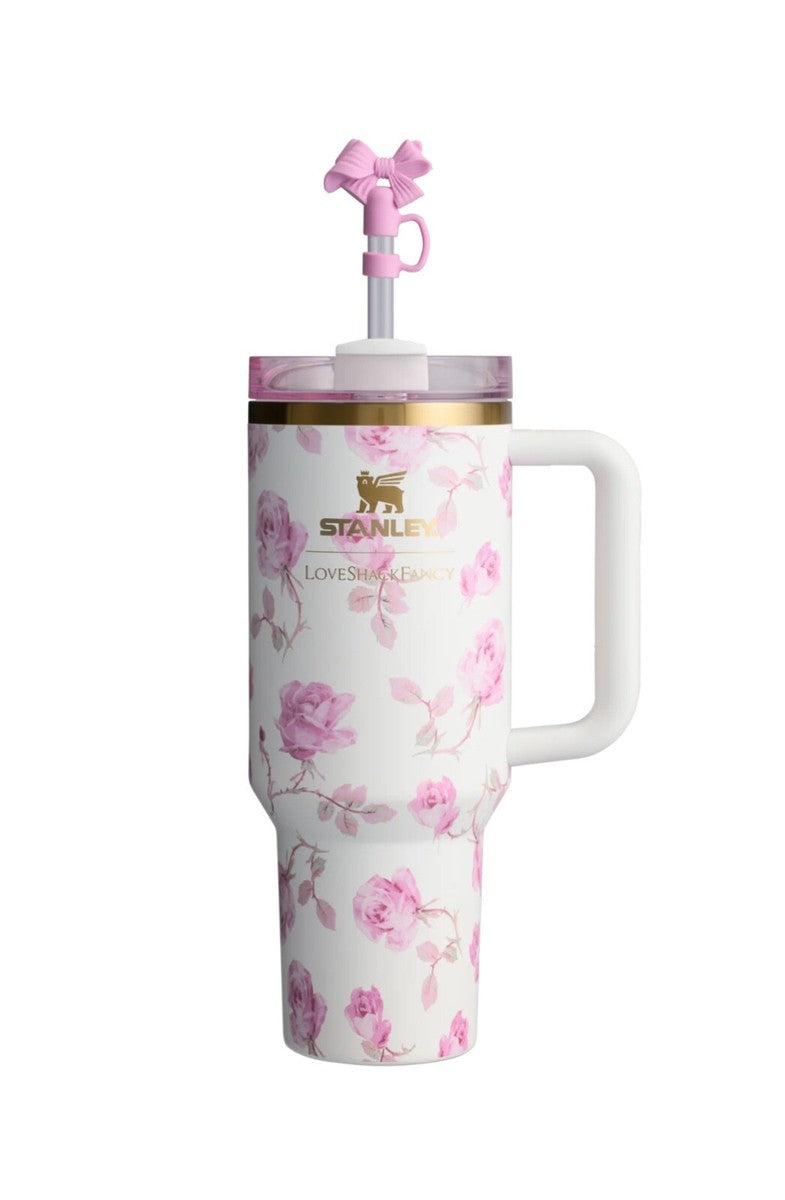 Stanley Printed Tumbler 40oz – White Roses, Premium Quality Cup
