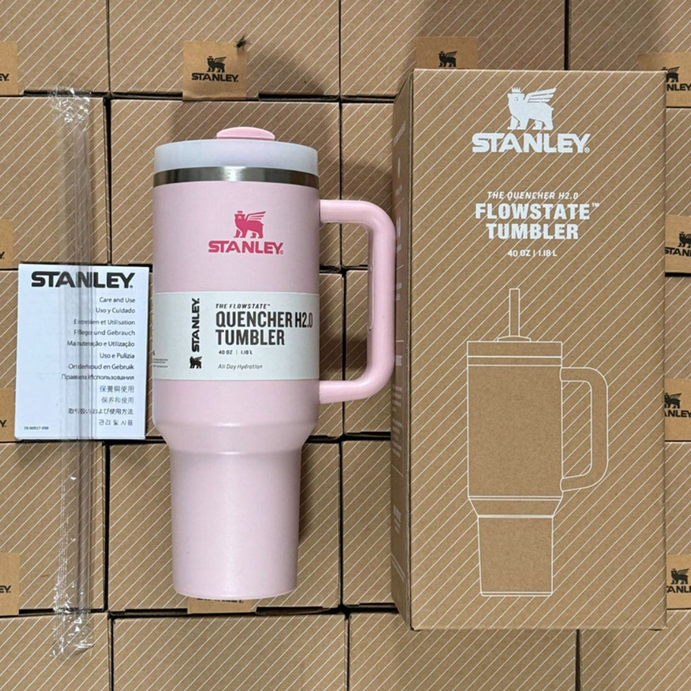 Stanley Printed Tumbler 40oz – Trendy Designs, Premium Quality Cup TEA PINK