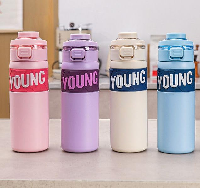 Youngs 650ml Water Bottle | Leakproof Reusable Drinking Bottle for School, Gym, Office & Travel